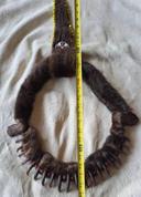 What do you all think? Grizzly claws with otter fur and vintage glass beads.  Made from recycled old taxidermy.