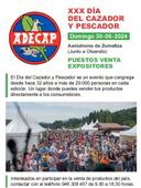 De interés para expositores del XXX DIA DEL CAZADOR Y PESCADOR que se celebrará en Dima el próximo 30-6-2024 (Domingo)