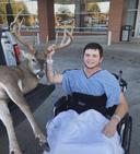 @chasewatson thought he made a bad shot and scrambled out of his stand when the ladder broke and he had to be rushed to the hospital. He was okay and his buddy found the 