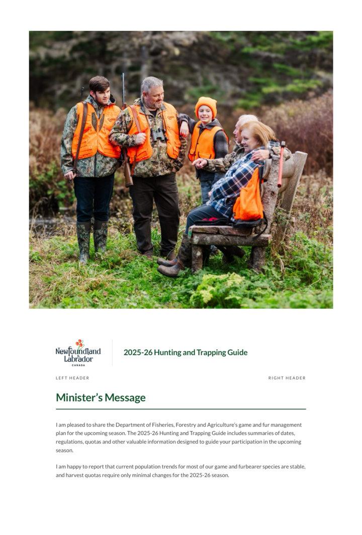 HUNTING SEASONS IN NEWFOUNDLAND AND LABRADOR, CANADA 2025–26: Big Game and Small Game, Licenses, and Regulations Guide