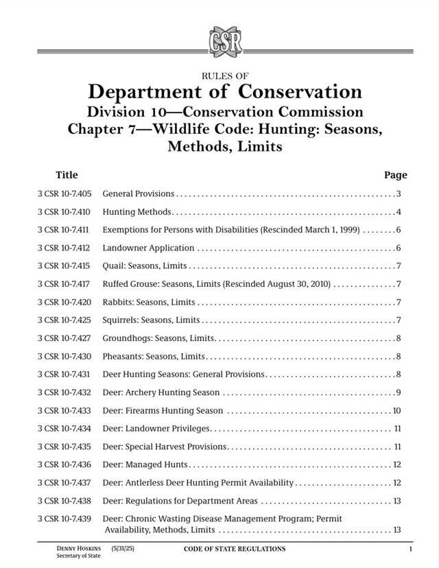 Hunting Seasons in Missouri 2025–26: Big Game and Small Game, Licenses, and Regulations Guide